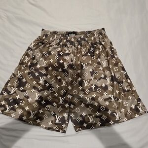 Men's Athletic Shorts - Brown Camo Print